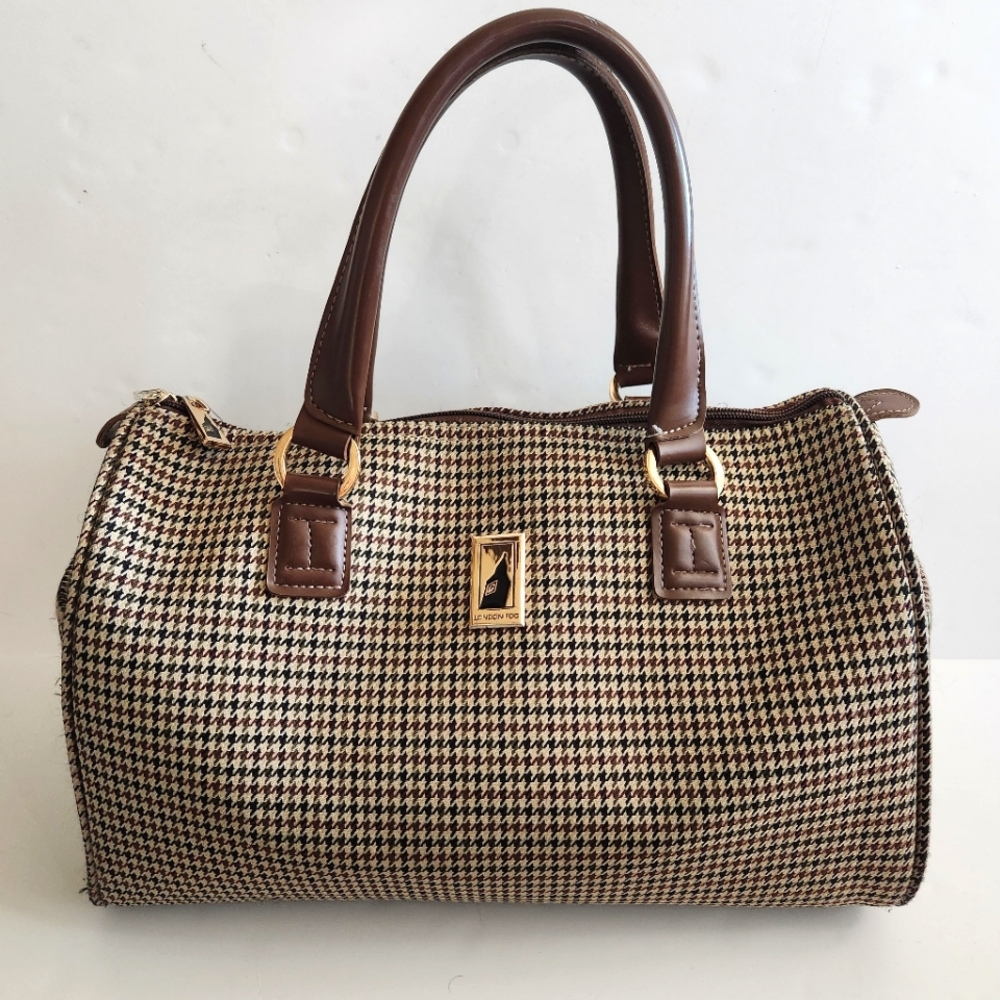 London Fog Luggage Chelsea 16in Carryon vintage houndstooth classic quiet luxury
